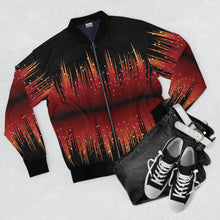Load image into Gallery viewer, Men&#39;s AOP Bomber Jacket - Red Night Sky Full of Stars
