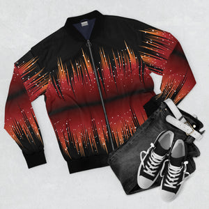 Men's AOP Bomber Jacket - Red Night Sky Full of Stars