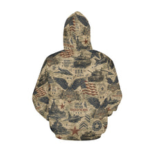 Load image into Gallery viewer, AOP Hoodie - Vintage Military Americana Men's All Over Print Hoodie (USA Size)
