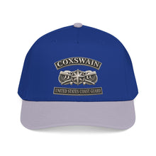 Load image into Gallery viewer, Mid Profile Baseball Cap - USCG - Coxswain w txt - Silver - 3D - Enhanced
