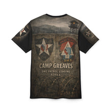 Load image into Gallery viewer, Camp Greaves Korea All-Over Print Tee — "Guarding the DMZ Border"
