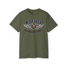 Load image into Gallery viewer, Unisex Ultra Cotton Tee - USCG - Aviator Badge - Auxiliary w txt - 3D - Enhanced
