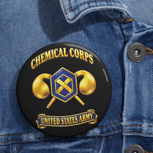Load image into Gallery viewer, Custom Pin Buttons - Army - Chemical Corps - 3D - Enhanced
