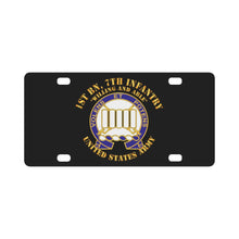 Load image into Gallery viewer, Army - 1st Bn, 7th Infantry - Willing and Able 2o DS X 300 Classic License Plate
