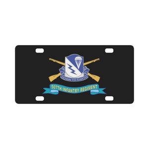 507th Infantry Regiment - DUI w Br - Ribbon X 300 Classic License Plate