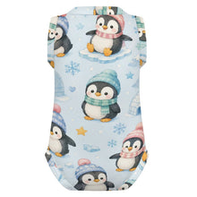 Load image into Gallery viewer, DTG 190gsm Cotton Baby Sleeveless Romper(All-Over Printing) - Penguin Winter Wonderland
