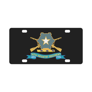 Army - 36th Infantry Regiment - DUI w Br - Ribbon X 300 Classic License Plate