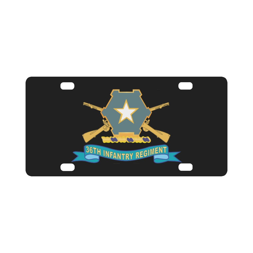 Army - 36th Infantry Regiment - DUI w Br - Ribbon X 300 Classic License Plate