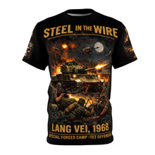 Load image into Gallery viewer, Lang Vei 1968 Special Forces Camp All‑Over Print Tee — "Steel in the Wire"
