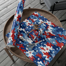 Load image into Gallery viewer, Gift Wrap Paper — Distressed American Flag Camo Pattern

