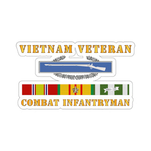 Kiss-Cut Stickers - Army - Vietnam Veteran - Cbt Infantryman w CIB VN SVC