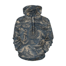 Load image into Gallery viewer, AOP Hoodie - Navy Heritage Men's All Over Print Hoodie (USA Size)
