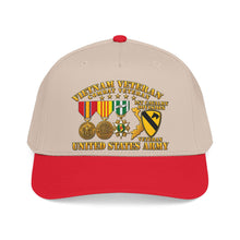Load image into Gallery viewer, Mid Profile Baseball Cap - Army - Vietnam  Vet - w Medals - VN - 1st Cav Division - 3D - Enhanced
