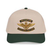 Load image into Gallery viewer, Mid Profile Baseball Cap - USCG - Aviator Badge w txt - 3D - Enhanced
