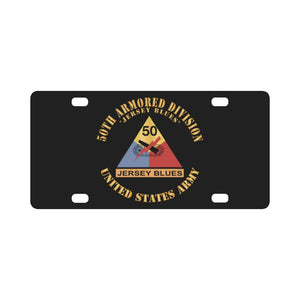 Army - 50th Armored Division - SSI - Jersey Blues - Jersey Blues - US Army X 300 Classic License Plate