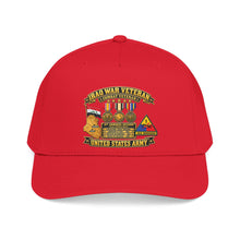 Load image into Gallery viewer, Mid Profile Baseball Cap - Army - Iraq War Veteran - Ribbon Bar - Map - SSI - 1st Armored Division - 3D - Enhanced

