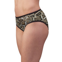 Load image into Gallery viewer, Stylish Women's Briefs with Snake Print, Trendy Underwear, Comfortable Lingerie -Brown snake skin
