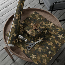 Load image into Gallery viewer, Gift Wrap Paper — Distressed Camo Stars Pattern

