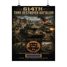 Load image into Gallery viewer, 614th Tank Destroyer Battalion WWII Matte Poster — "Hunting the Hunters"
