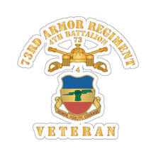 Load image into Gallery viewer, Kiss-Cut Stickers - 4th Battalion 73rd Armor Regiment - Veteran W DUI wo At War - Br X 300
