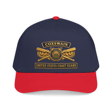 Load image into Gallery viewer, Mid Profile Baseball Cap - USCG - Coxswain - Auxiliary w txt - 3D - Enhanced
