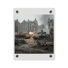 Load image into Gallery viewer, Acrylic Wall Art Panel - US Tank Destroyer - M10 Wolverine Battles a German Panzer Tank

