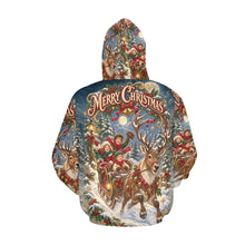 Load image into Gallery viewer, AOP Hoodie - Victorian Christmas Reindeer Sleigh Ride Men's All Over Print Hoodie (USA Size)
