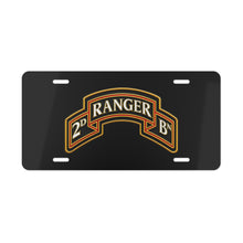 Load image into Gallery viewer, License Plate - Army - 2nd Ranger Battalion - Ranger Scroll - 3D - Enhanced
