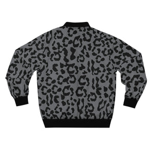 Men's AOP Bomber Jacket - Leopard Camouflage - Battleship Color