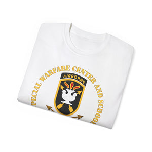 Unisex Ultra Cotton Tee - JFK Special Warfare Center - School SSI w Branch - Veteran wo Backgrnd