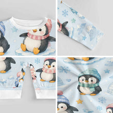Load image into Gallery viewer, DTG 190gsm Cotton Long Sleeve Baby Romper(All-Over Printing) - Penguin Winter Wonderland
