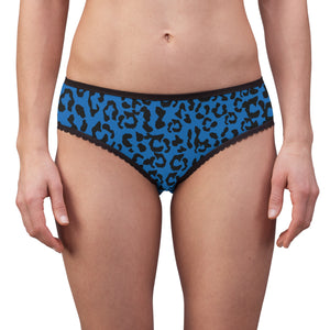 Women's Briefs - Leopard Camouflage - Blue-Black