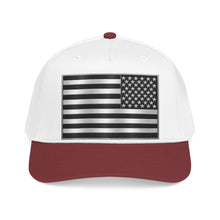 Load image into Gallery viewer, Mid Profile Baseball Cap - Flag - United States - Black and White - 3D - Enhanced
