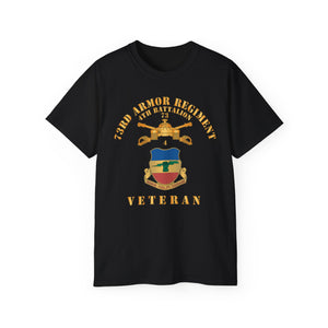 Unisex Ultra Cotton Tee - 4th Battalion 73rd Armor Regiment - Veteran W DUI wo At War - Br X 300