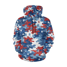 Load image into Gallery viewer, AOP Hoodie - Distressed American Flag Camo Pattern Men's All Over Print Hoodie (USA Size)
