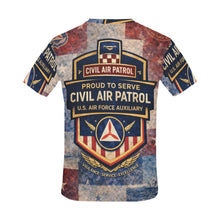 Load image into Gallery viewer, Men's All Over Print Crew Neck T-Shirt - Tribute Tee - Civil Air Patrol
