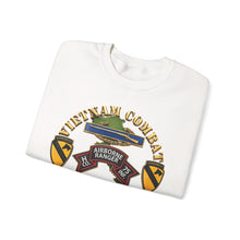 Load image into Gallery viewer, Crewneck Sweatshirt - Army - Vietnam Combat Vet - H Co 75th Infantry (Ranger) - 1st Cavalry Div SSI  - 3D - Enhanced
