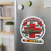Load image into Gallery viewer, Die-Cut Magnet - Army - 57th Medical Co - Original Dustoff - Vietnam w VN SVC - 3D - Enhanced

