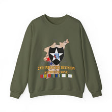 Load image into Gallery viewer, Crewneck Sweatshirt  - Army - Korea Map - 2nd Infantry Div - Second to None w SVC X 300
