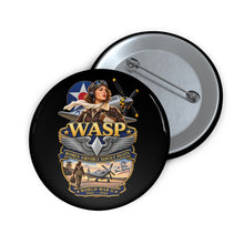 Load image into Gallery viewer, Custom Pin Buttons - WASP - Women Airforce Service Pilot - WWII - 3D - Enhanced
