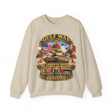 Load image into Gallery viewer, Crewneck Sweatshirt - Army - Desert Storm - 2nd Armored Div - Combat Vereran Veteran w GULF SVC - 3D - Enhanced

