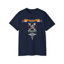 Load image into Gallery viewer, Unisex Ultra Cotton Tee - Army - 130th Station Hospital - Ribbon - DUI - Army Medical Service Corps Branch X 300

