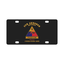 Load image into Gallery viewer, Army - SSI - 9th Armored Division w Name Tape - Phantom - US Army X 300 Classic License Plate
