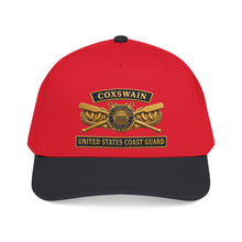 Load image into Gallery viewer, Mid Profile Baseball Cap - USCG - Coxswain - Auxiliary w txt - 3D - Enhanced
