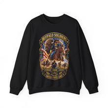 Load image into Gallery viewer, Crewneck Sweatshirt - Overall Buffalo Soldiers Tribute - 3D - Enhanced
