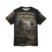 Load image into Gallery viewer, Camp Greaves Korea All-Over Print Tee — "Guarding the DMZ Border"
