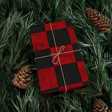 Load image into Gallery viewer, Gift Wrap Paper — Grungy red and black checkerboard pattern
