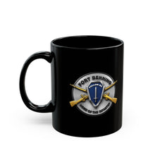 Load image into Gallery viewer, Black Mug — 3D Enhanced - Fort Benning - Follow Me - Home of the infantry Emblem
