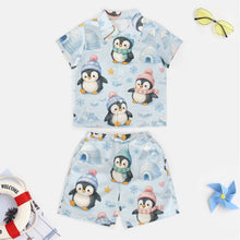Load image into Gallery viewer, 135gsm Children's Casual Beach Set(All-Over Printing) - Penguin Winter Wonderland
