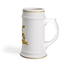 Load image into Gallery viewer, Classic Ceramic Beer Stein Mug, White Porcelain Stein with Gold Trim | German-Style Tankard - Army - 7th Cavalry Regiment w Br - Ribbon
